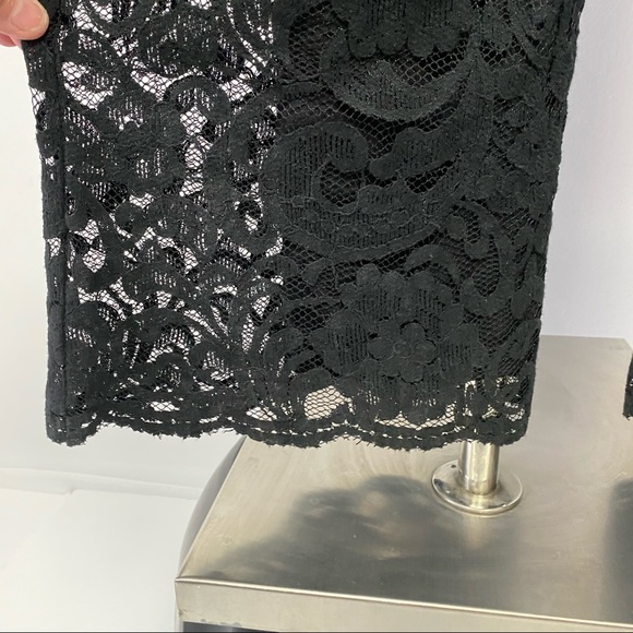 Long Black Jumpsuit W Stretch Lace Top & Low Back - Picture 7 of 16